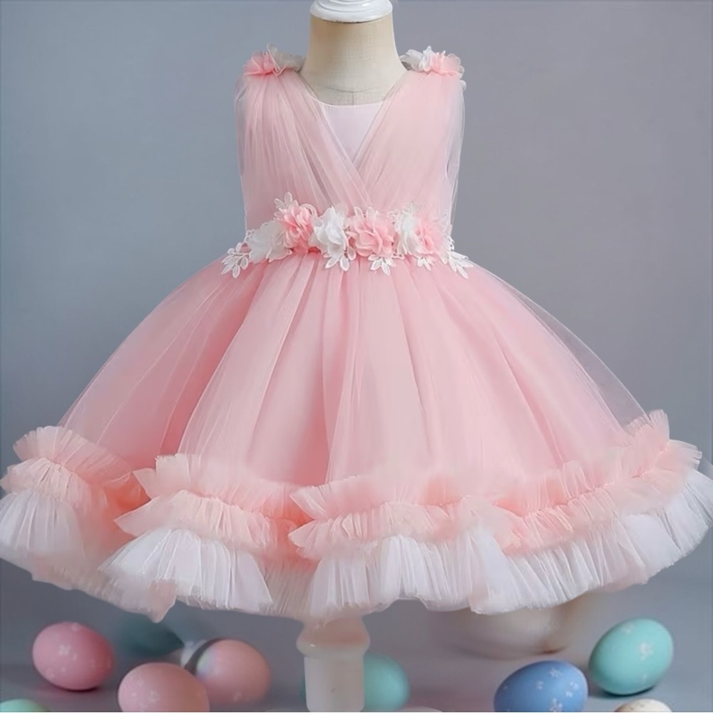 Pink Tulle Flower Girl Dress